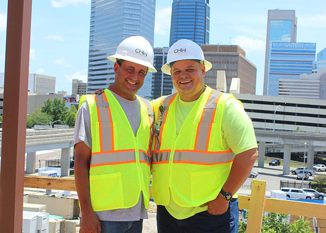 Land Surveyor at the Lofts on Jefferson Topping out in Jacksonville, FL