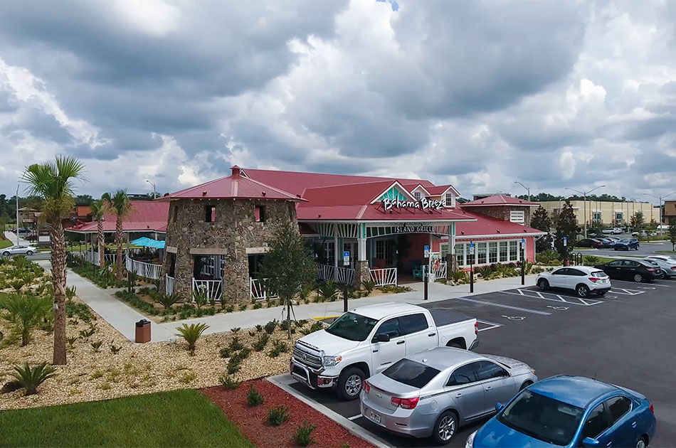 Bahama Breeze in Gainesville, Florida. CHW provided landscape architecture services for this project.