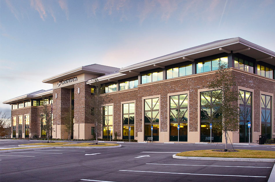 Campus USA Credit Union Headquarters in Jonesville, Florida. CHW provided land surveyor services for this project.