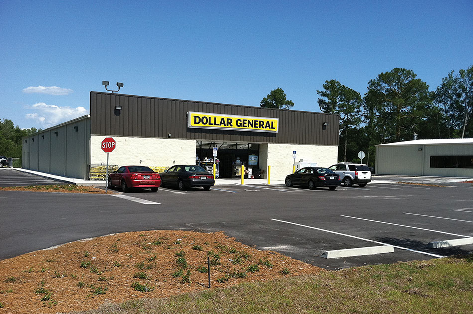 Dollar General in Waldo, Florida. CHW provided civil engineering services for this building