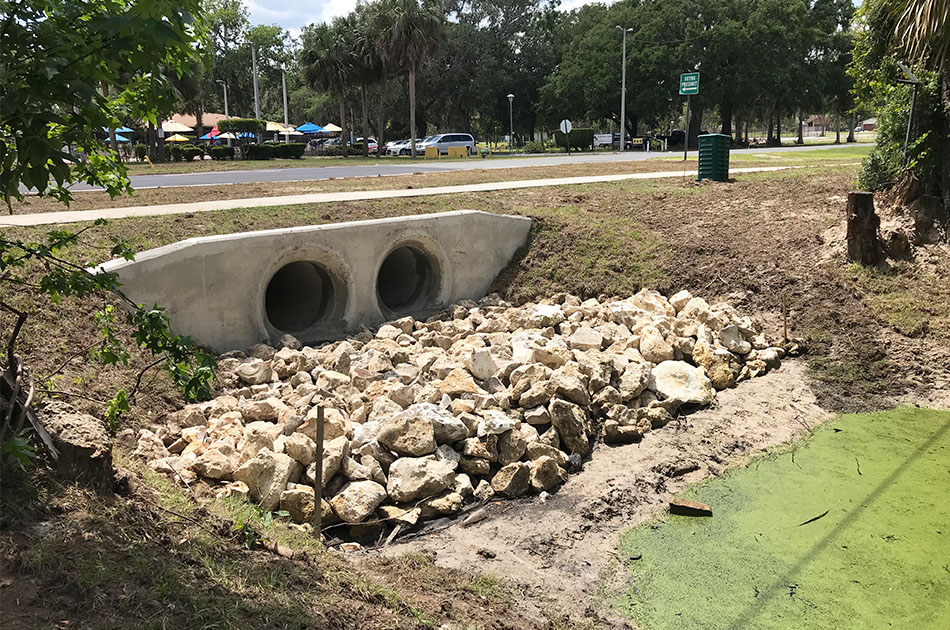 Picture of part of the Marion County Silver Road Drainage Improvements project. CHW provided civil engineering services for this project.