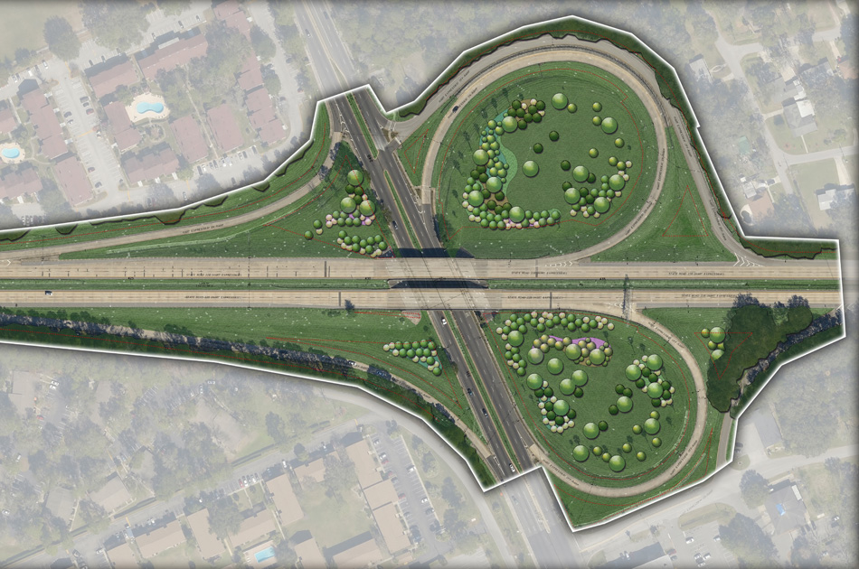 Hart Expressway in Jacksonville, Florida. CHW provided landscape architecture services for this project.