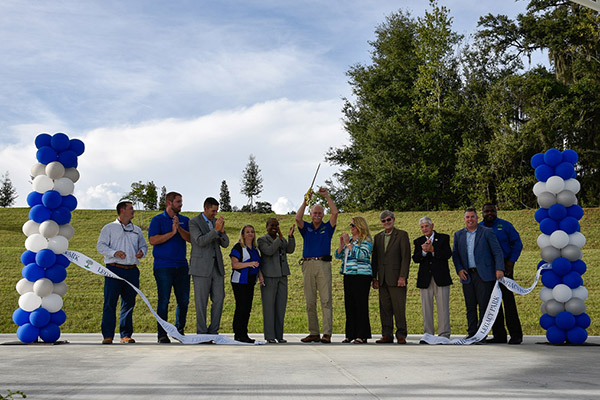 Legacy Park Ribbon Cutting in Alachua, Florida. CHW provided civil engineering services for this project.