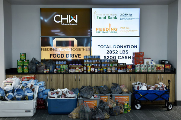 CHW Donation to the 2019 Food Drive benefiting Bread of the Mighty Food bank and Feeding Northeast Florida