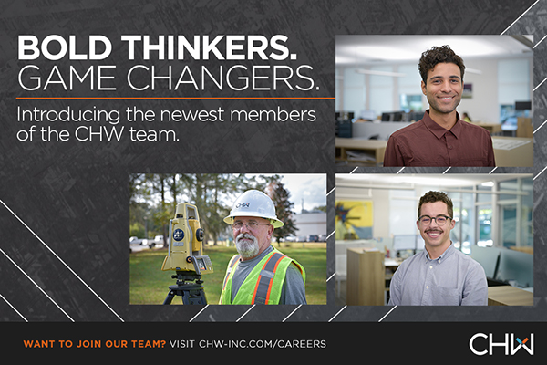 CHW is excited to welcome new members to the Landscape Architecture, Land Planning, and Land Surveyor teams in Gainesville, Florida