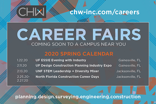 CHW Spring 2020 Career Fair Calendar in Gainesville and Jacksonville, Florida