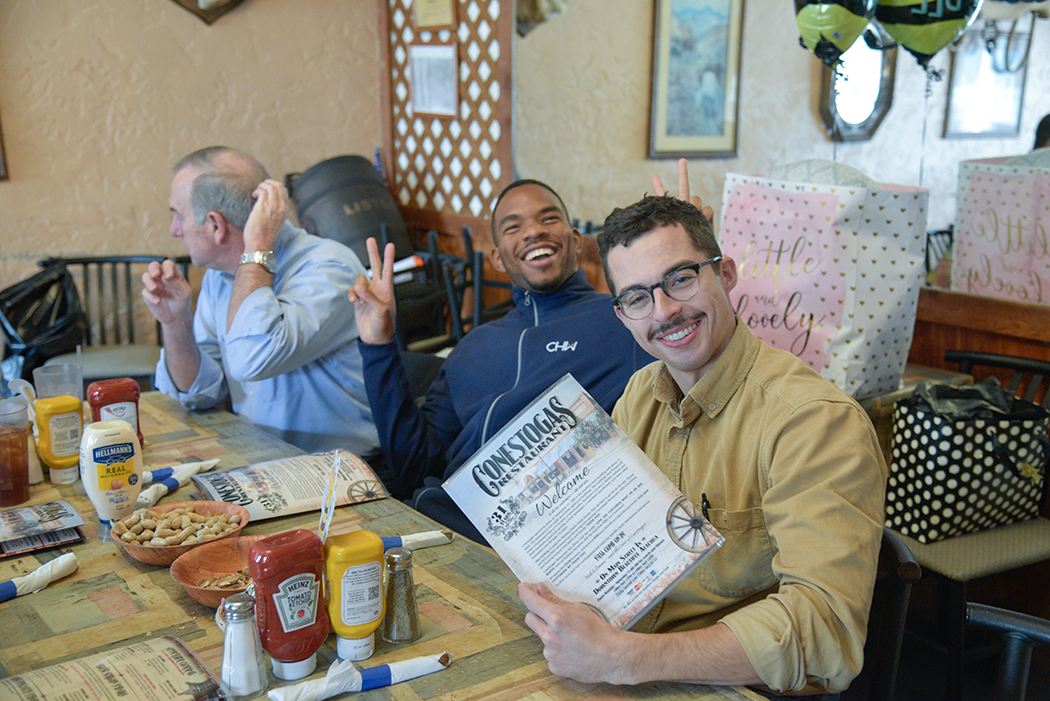 Employees celebrating at a baby shower