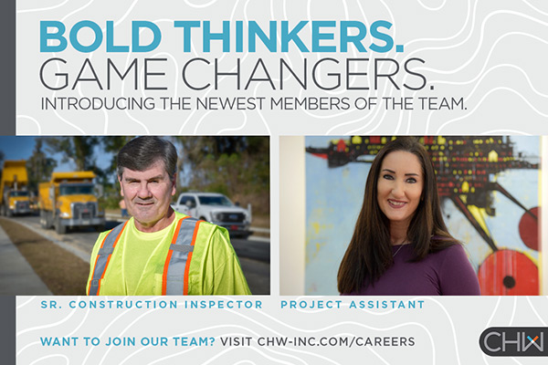 CHW welcomes new construction engineering inspector and project assistant to the construction services team in Gainesville, FL