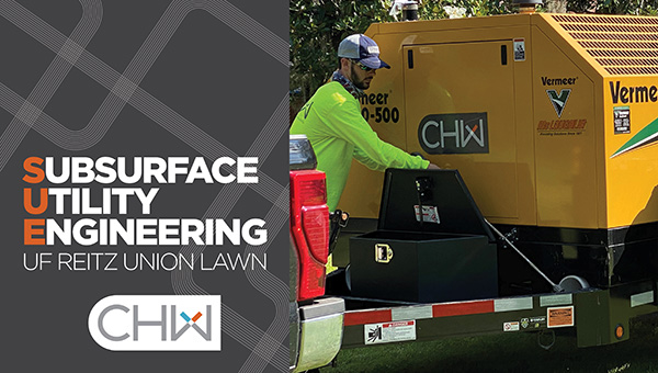 Subsurface Utility Engineering at the UF Reitz Lawn by CHW Surveyors in Gainesville, FLorida