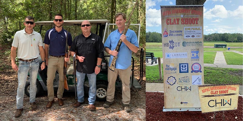CHW attends NEFBA Clay Shoot. Teams with William Gardner.