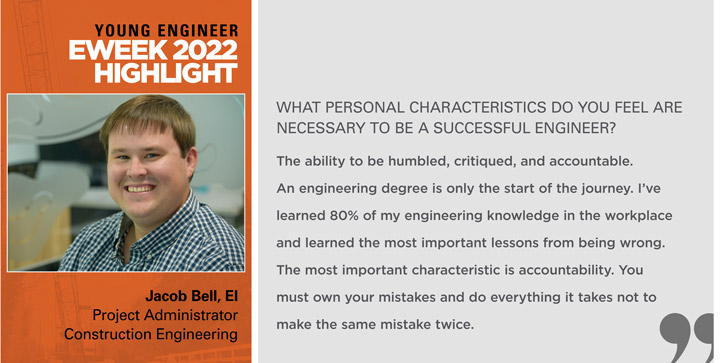 CHW Highlight Construction Engineer Jacob Bell for EWeek 2022