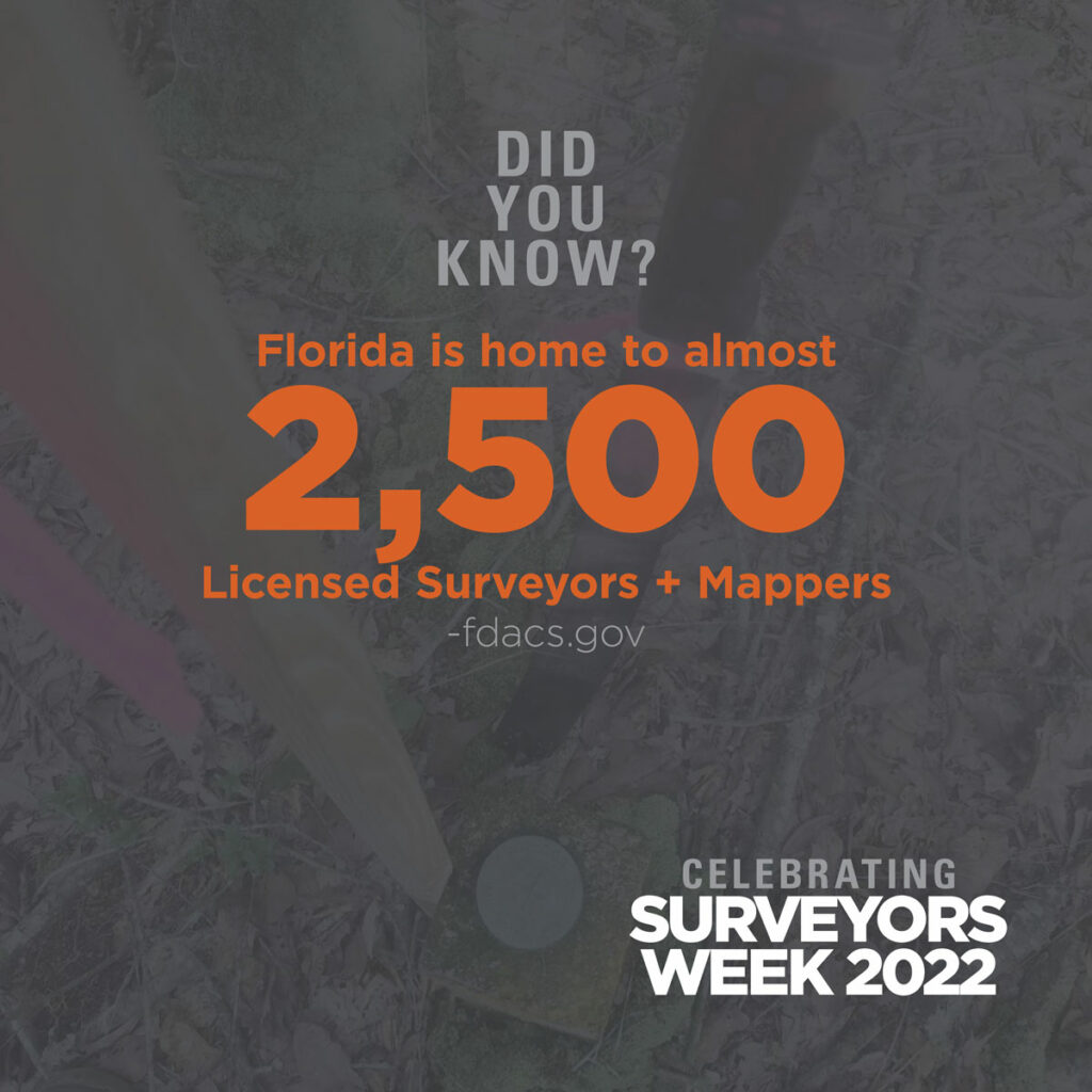 Florida has almost 2,500 land surveyors and mappers.